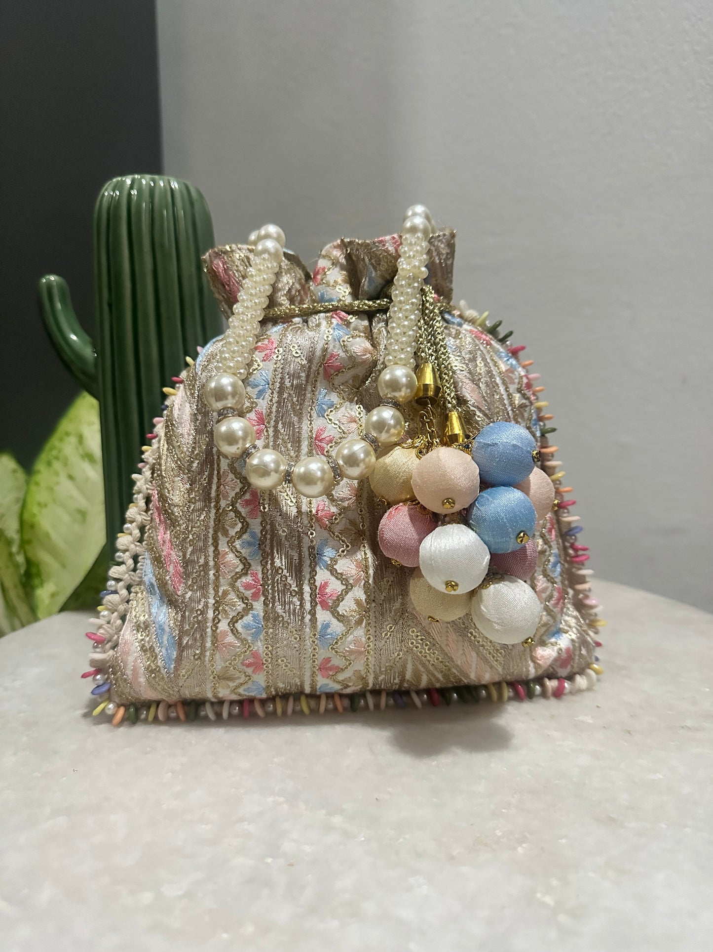 Pompom Potli Bag