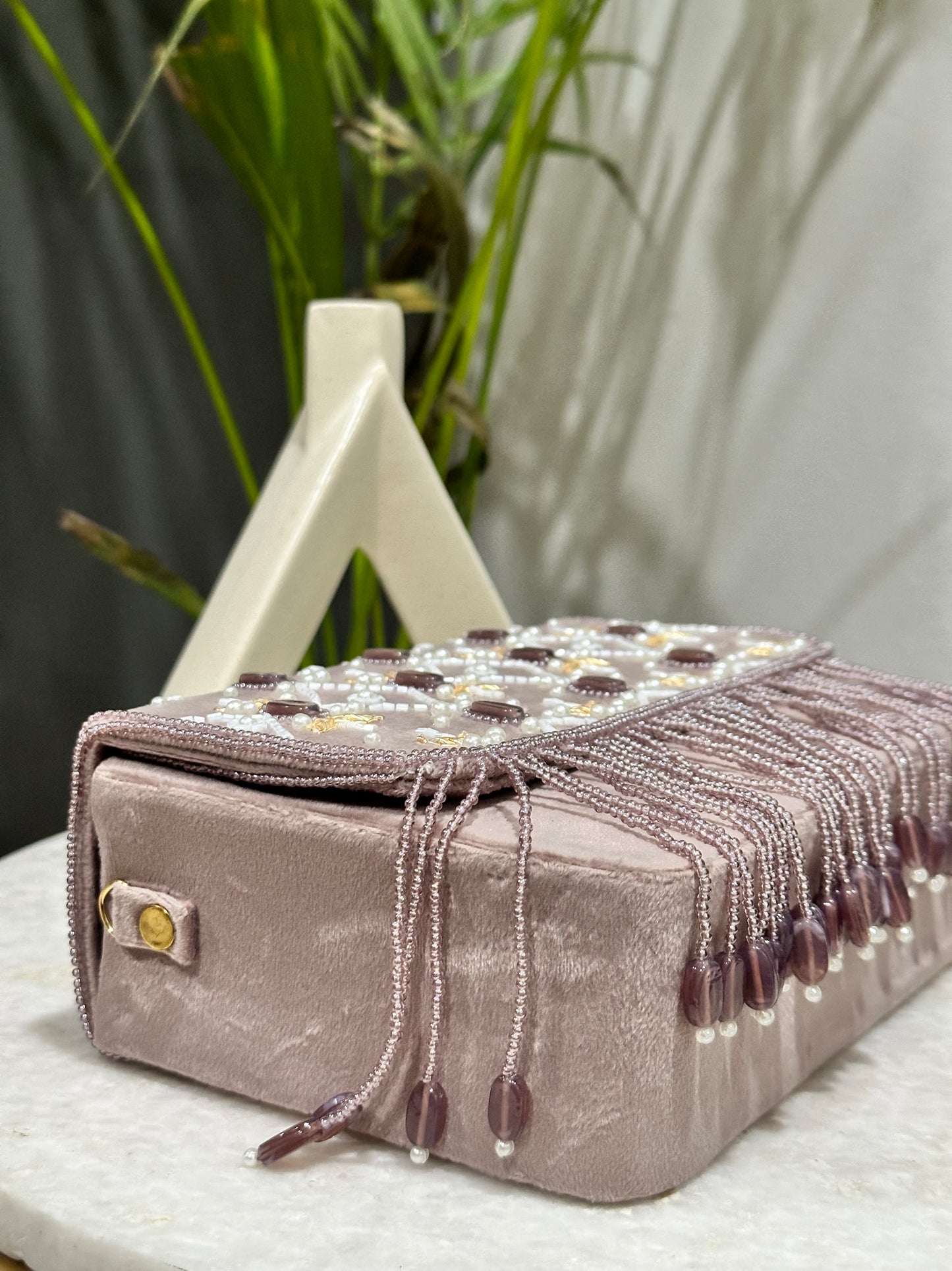 Fringes Beads Clutch