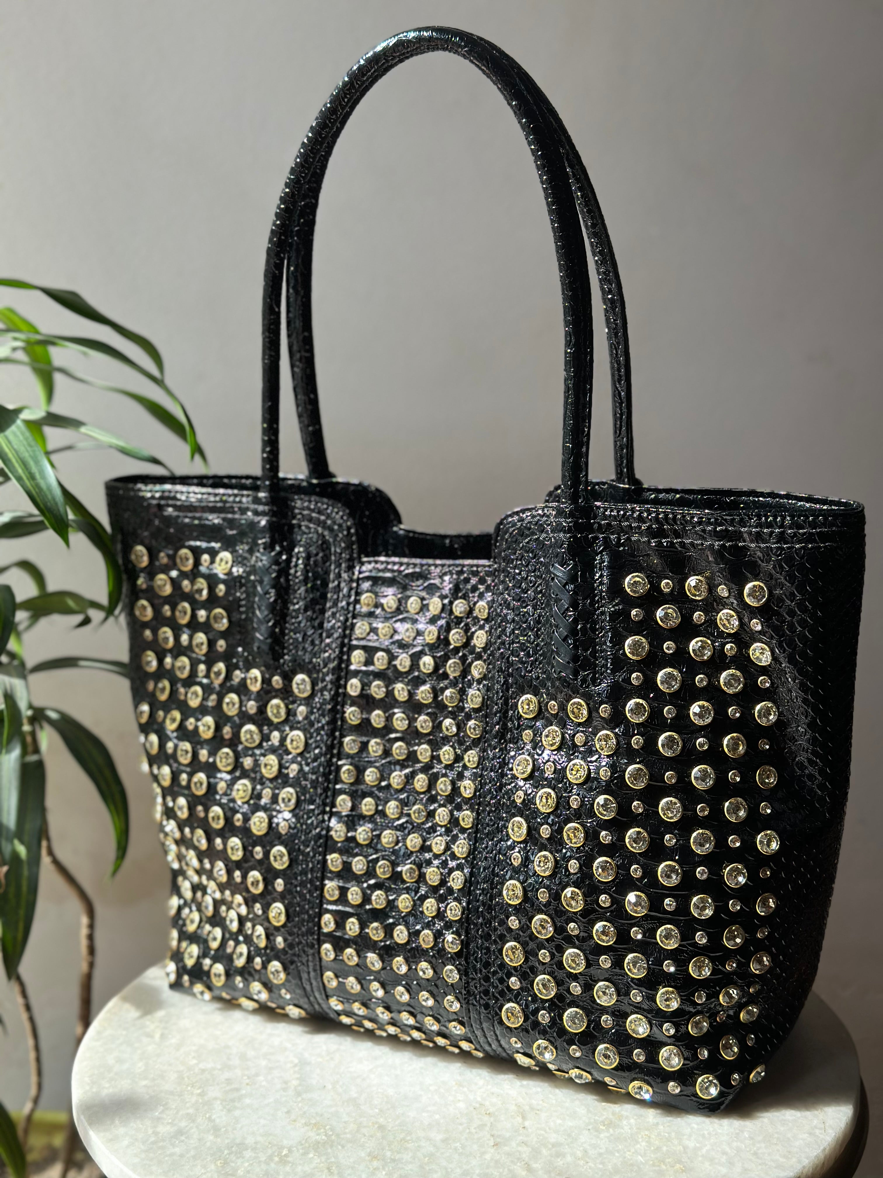 Stud Black Tote Bag