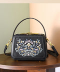 Floral Embroidered Box Bag