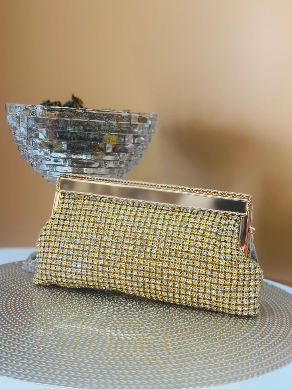 Gold Rhinestone Clutch