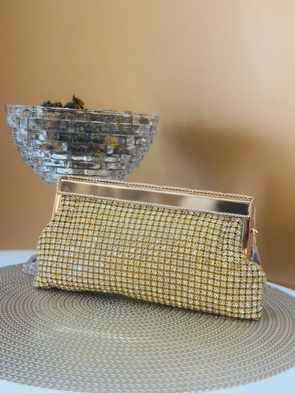 Gold Rhinestone Clutch