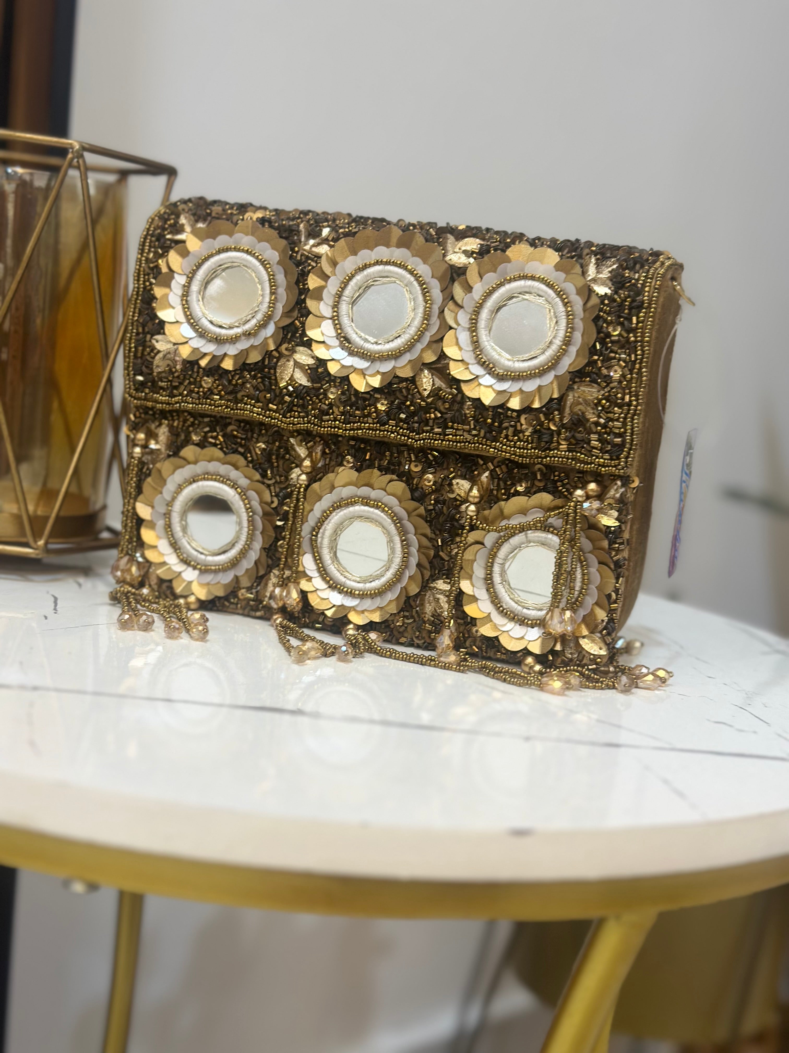 Mirror Fringe Flap Purse