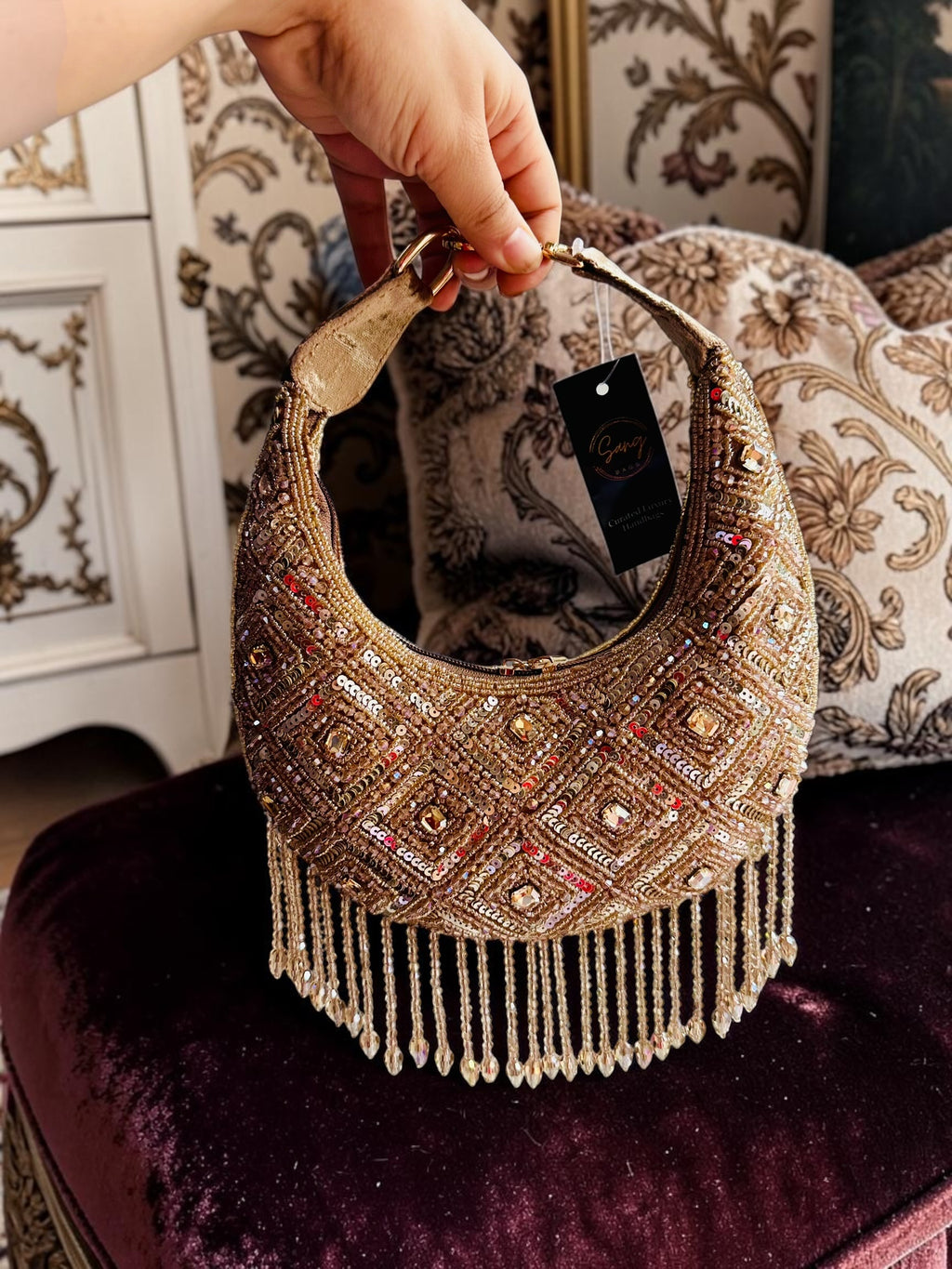 Glimmer fringe Purse