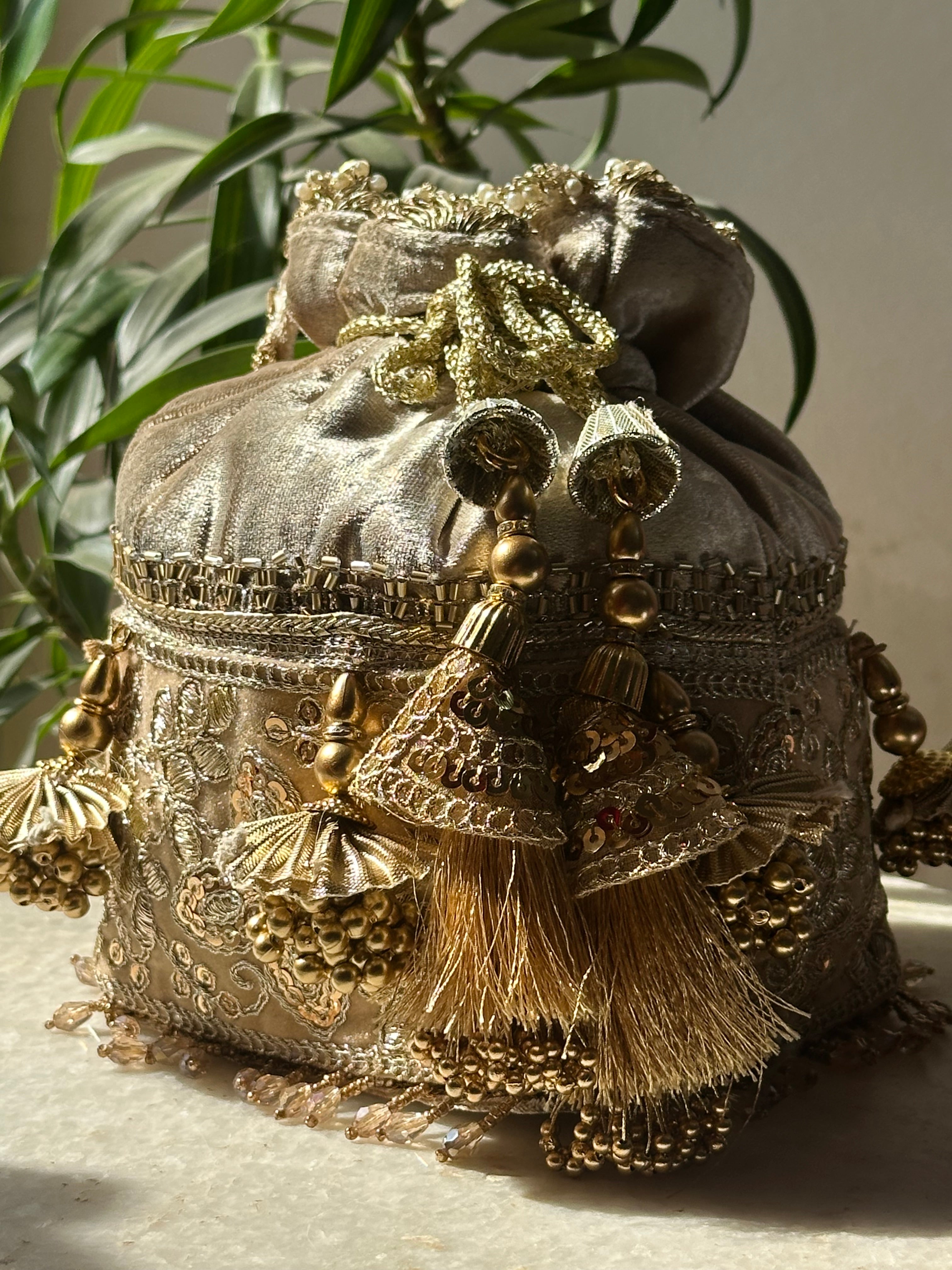 Pearl Fringe Potli Bag