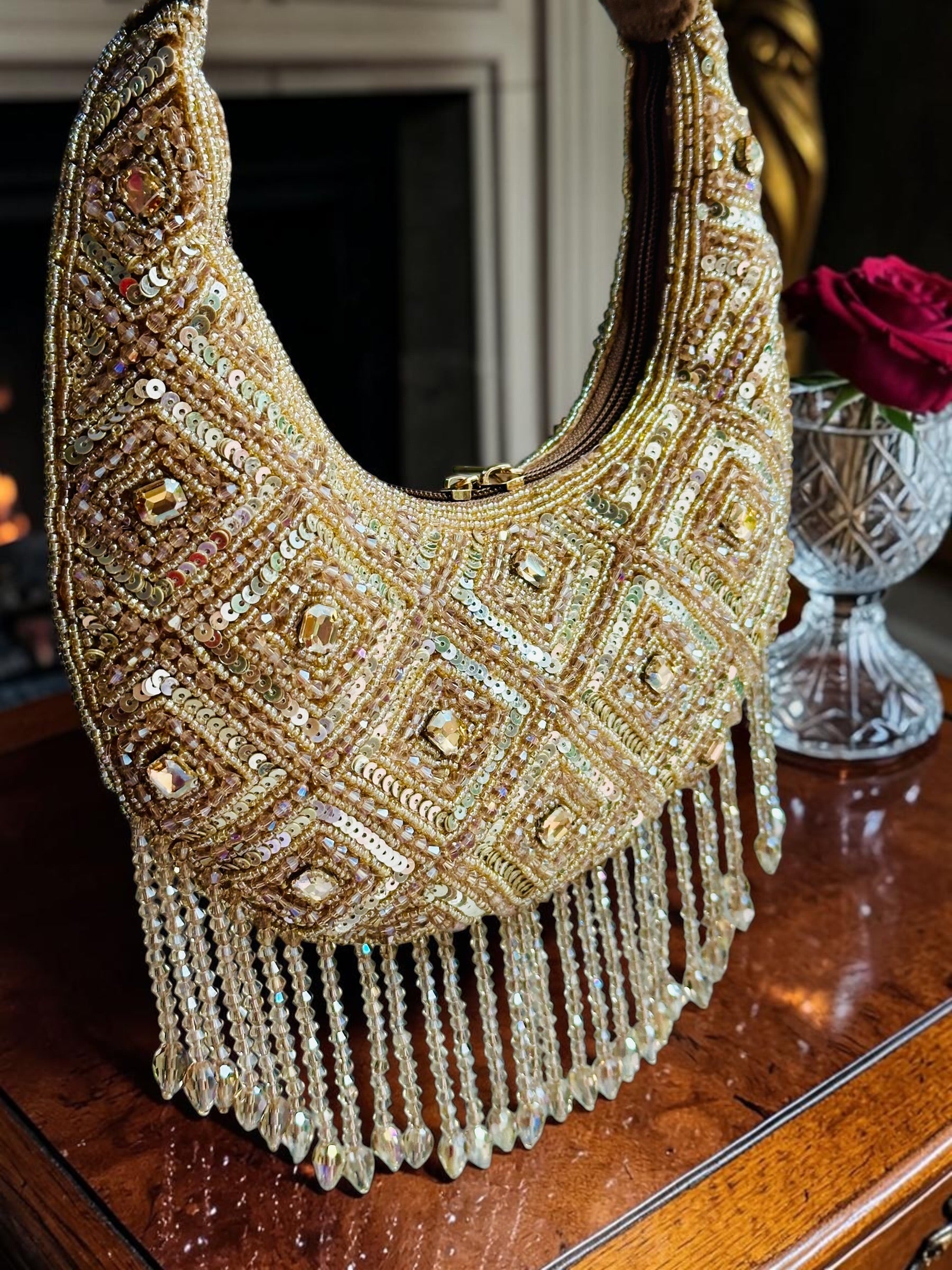 Glimmer fringe Purse