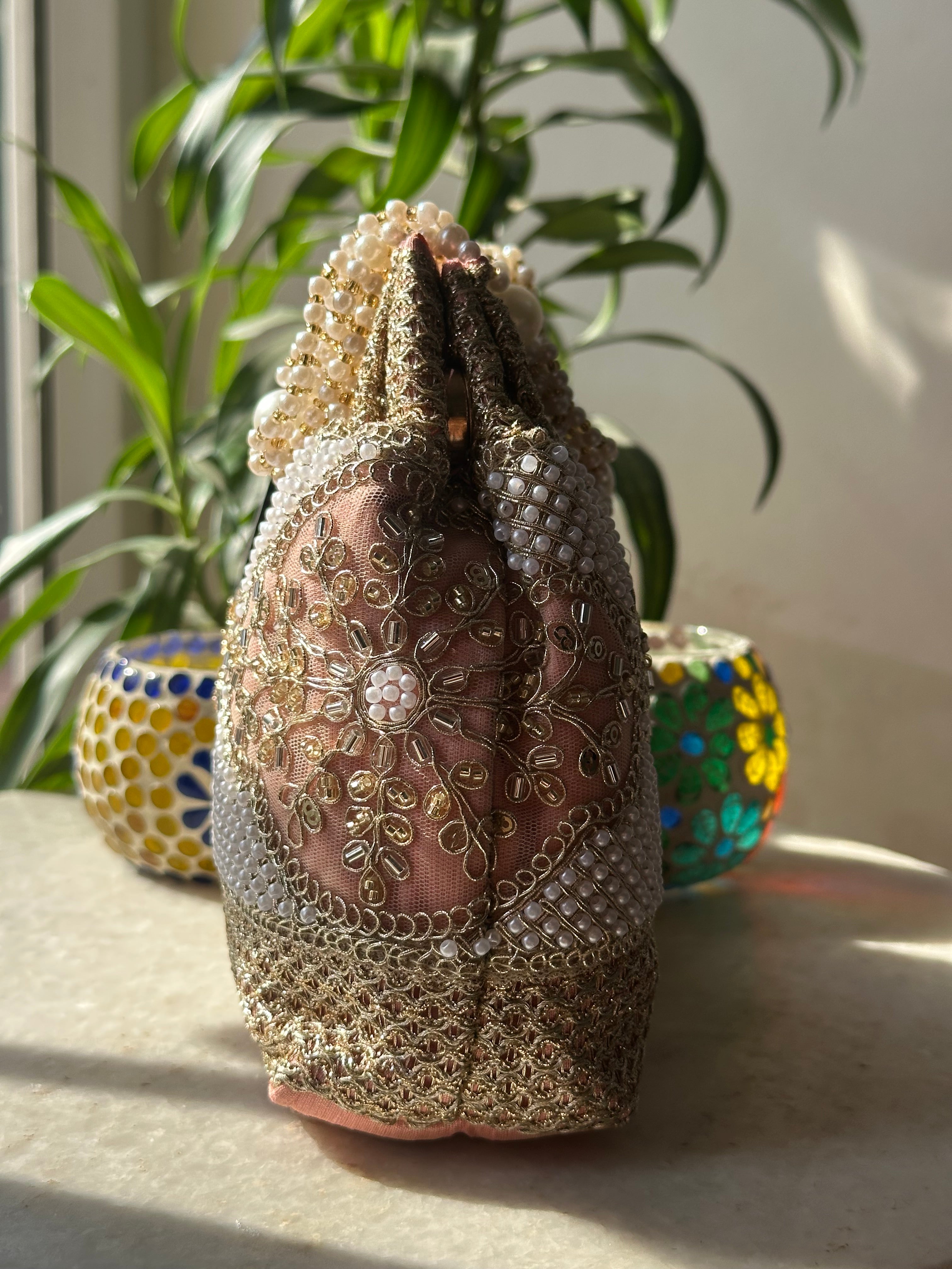 Ruby Pearl Potli Bag