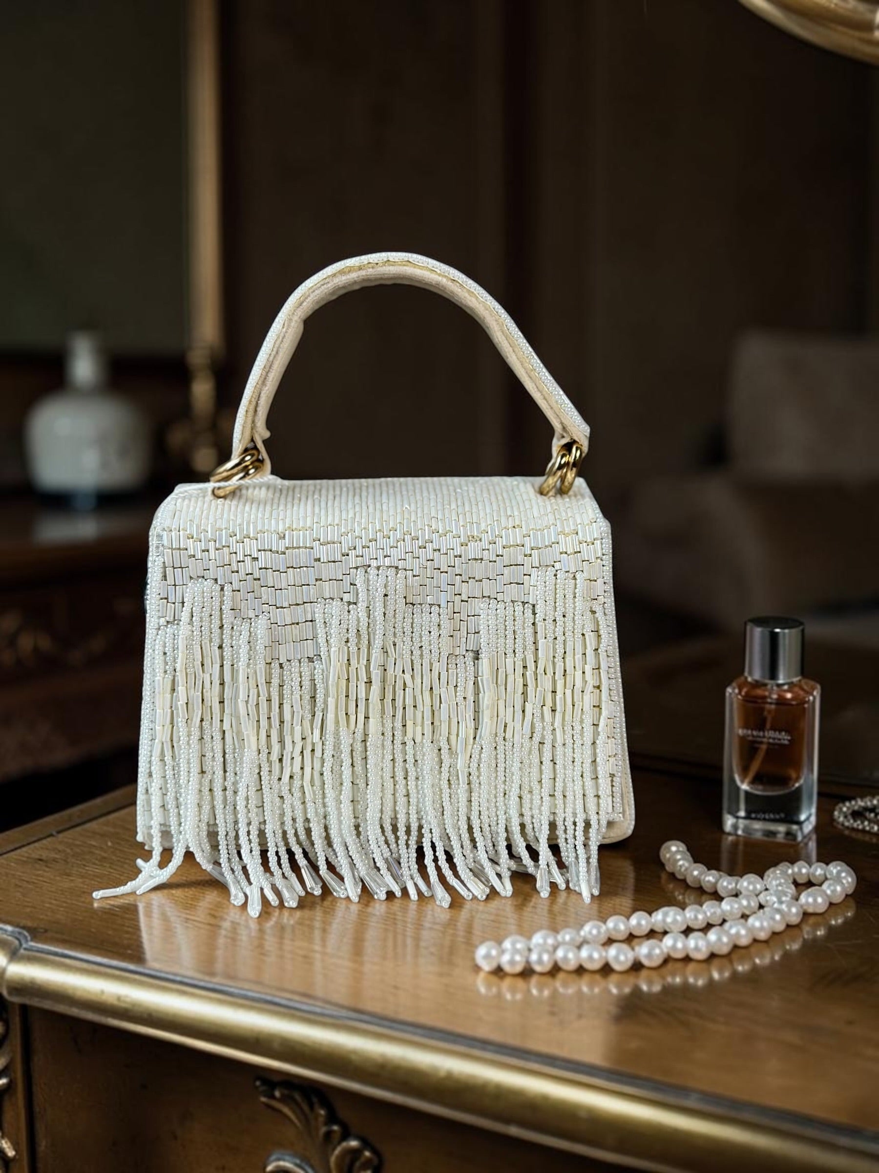 Pearl fringe Purse