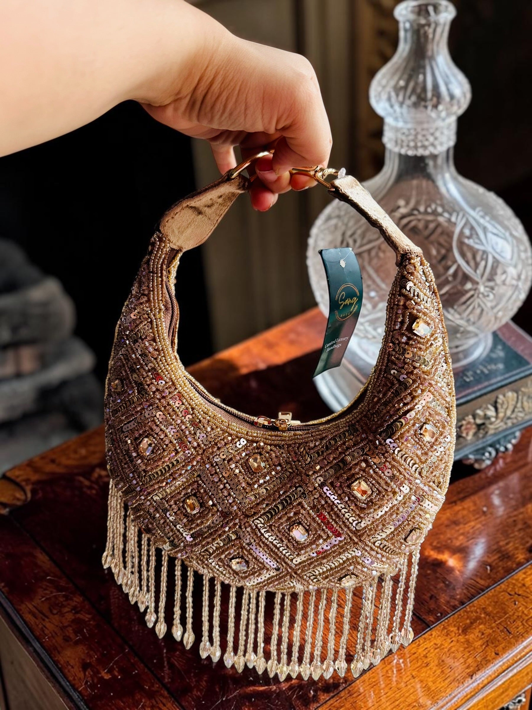 Glimmer fringe Purse