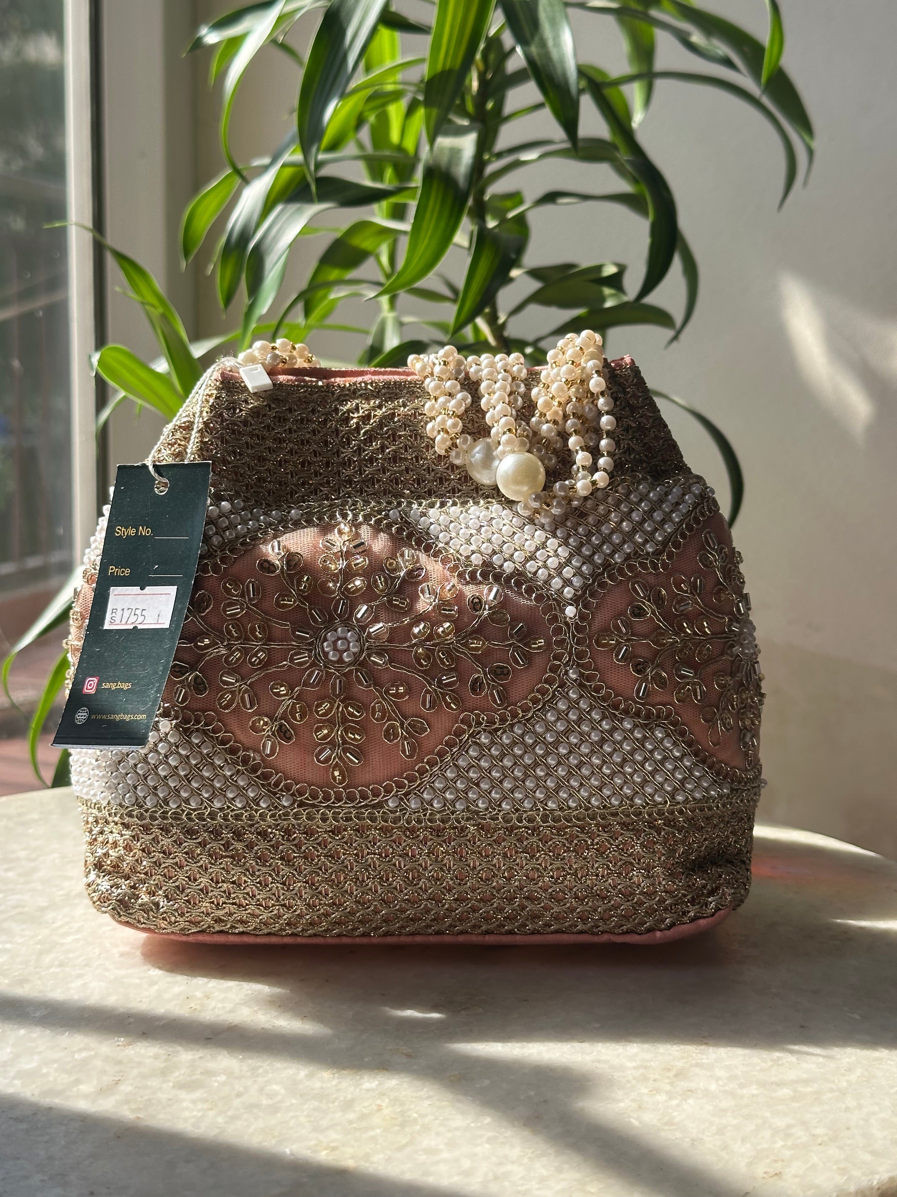 Ruby Pearl Potli Bag