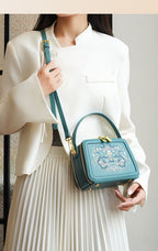 Floral Embroidered Box Bag