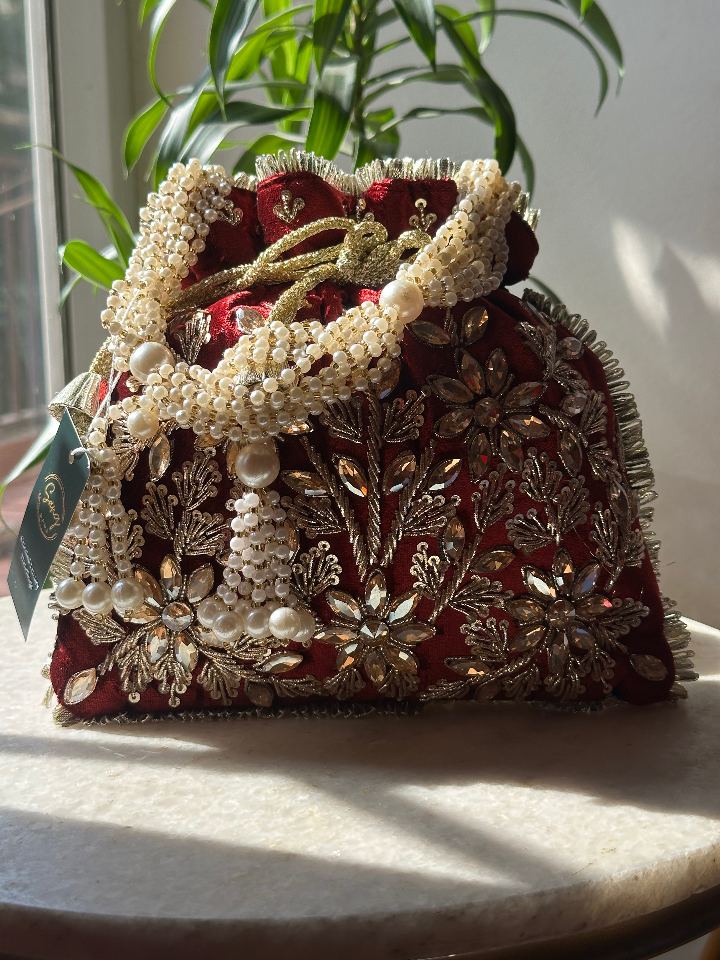 Mughal Pearl Potli Bag