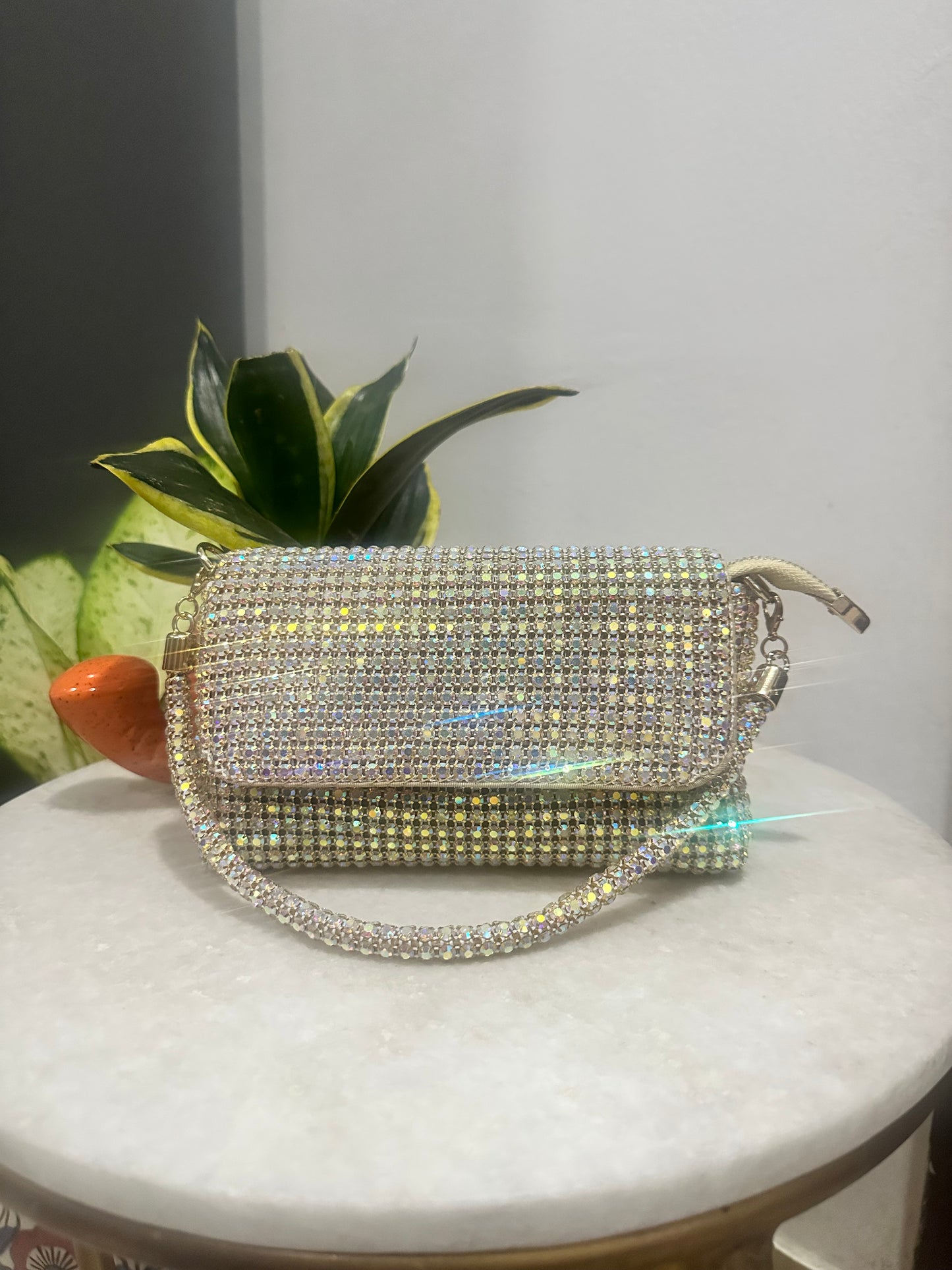 Golden Rhinestone Purse