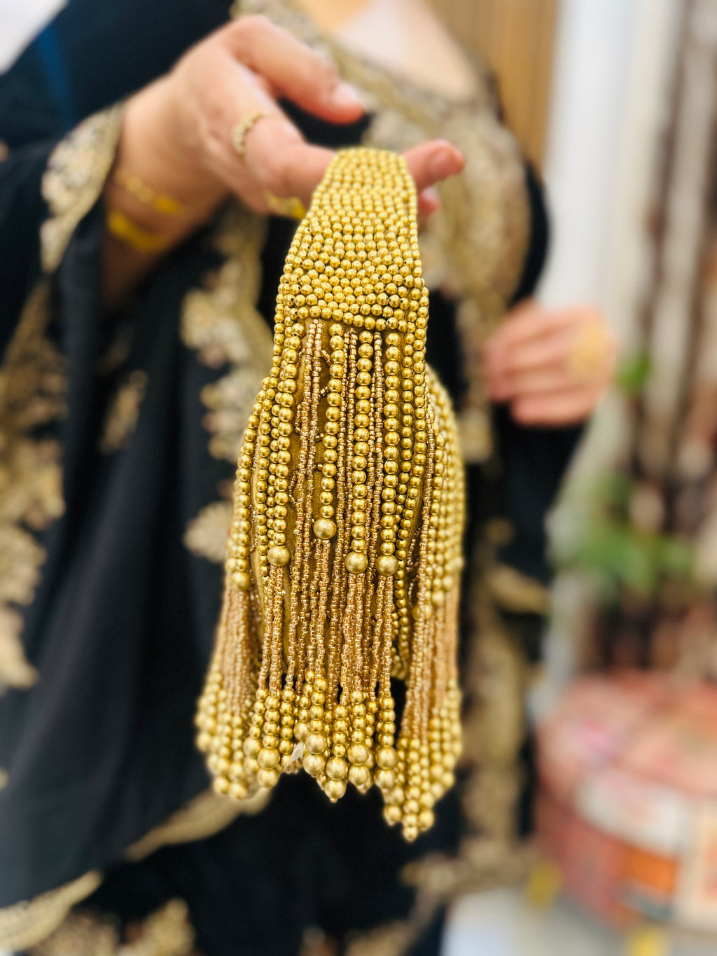 Gold fringe Purse