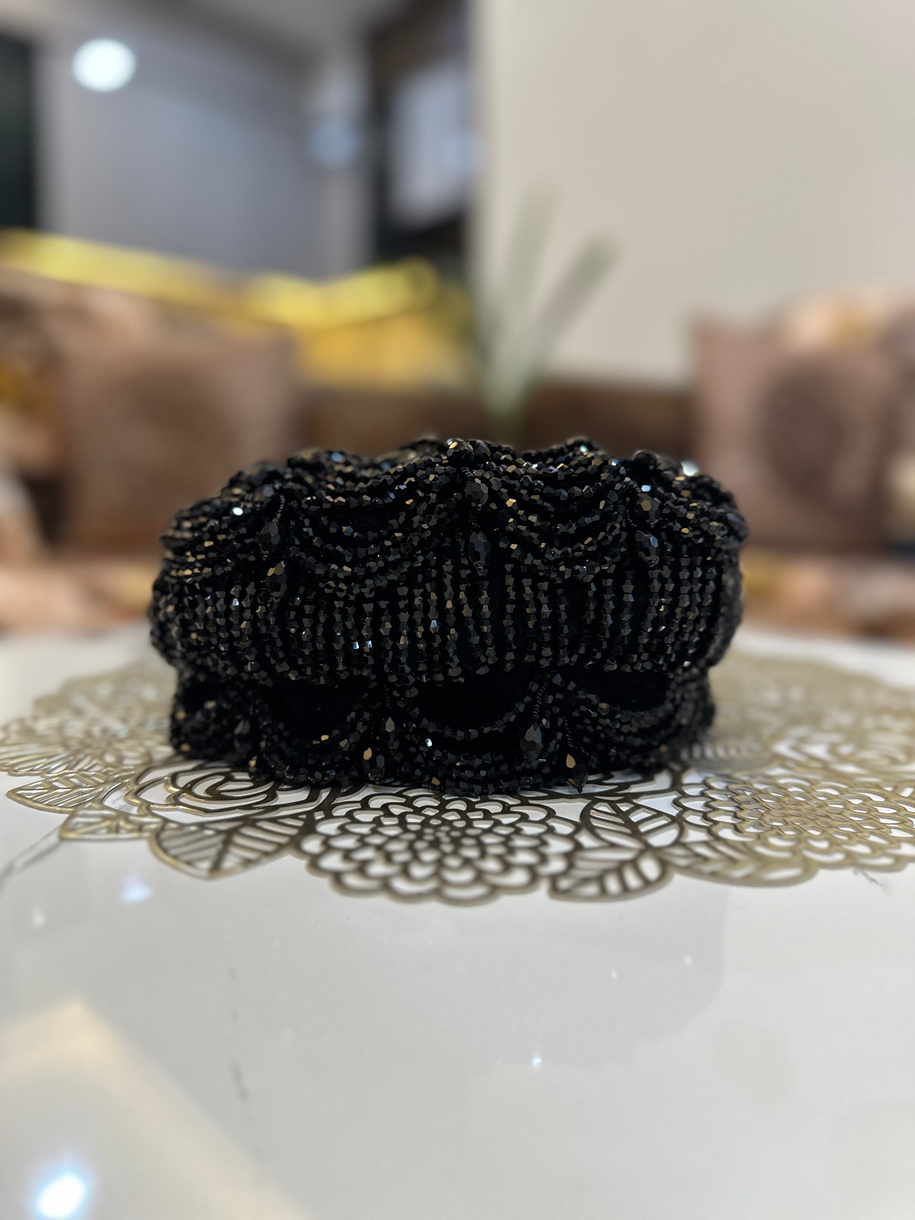 Midnight Bead Wave Purse