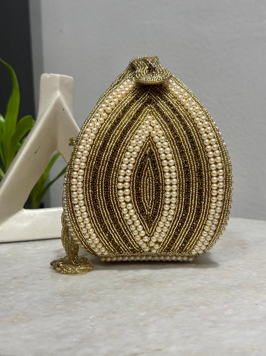 Golden Lotus Potli Bag