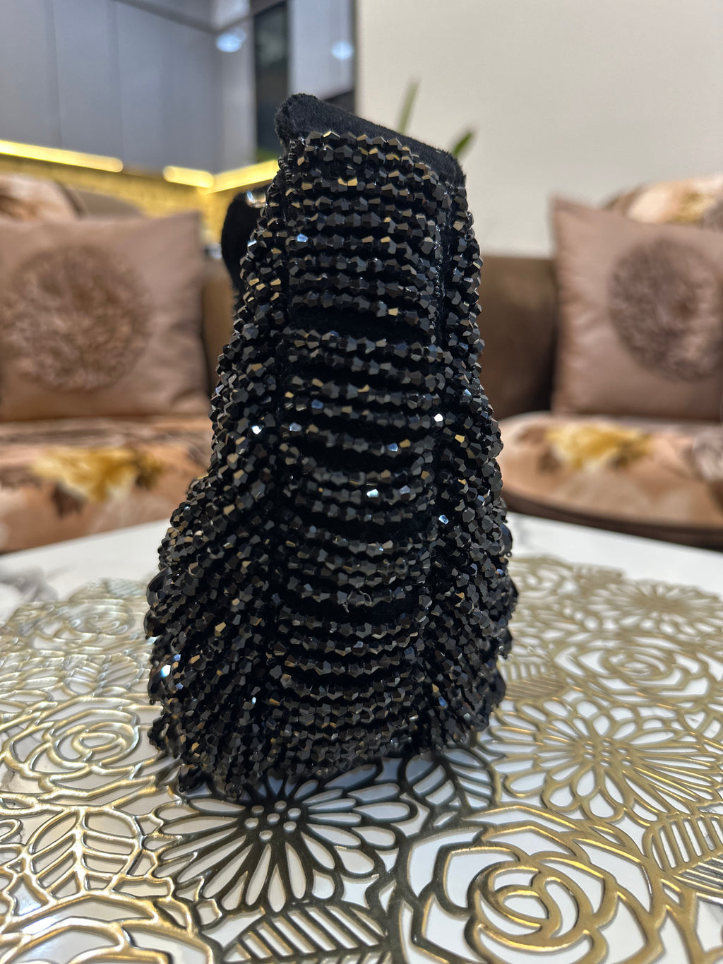 Midnight Bead Wave Purse